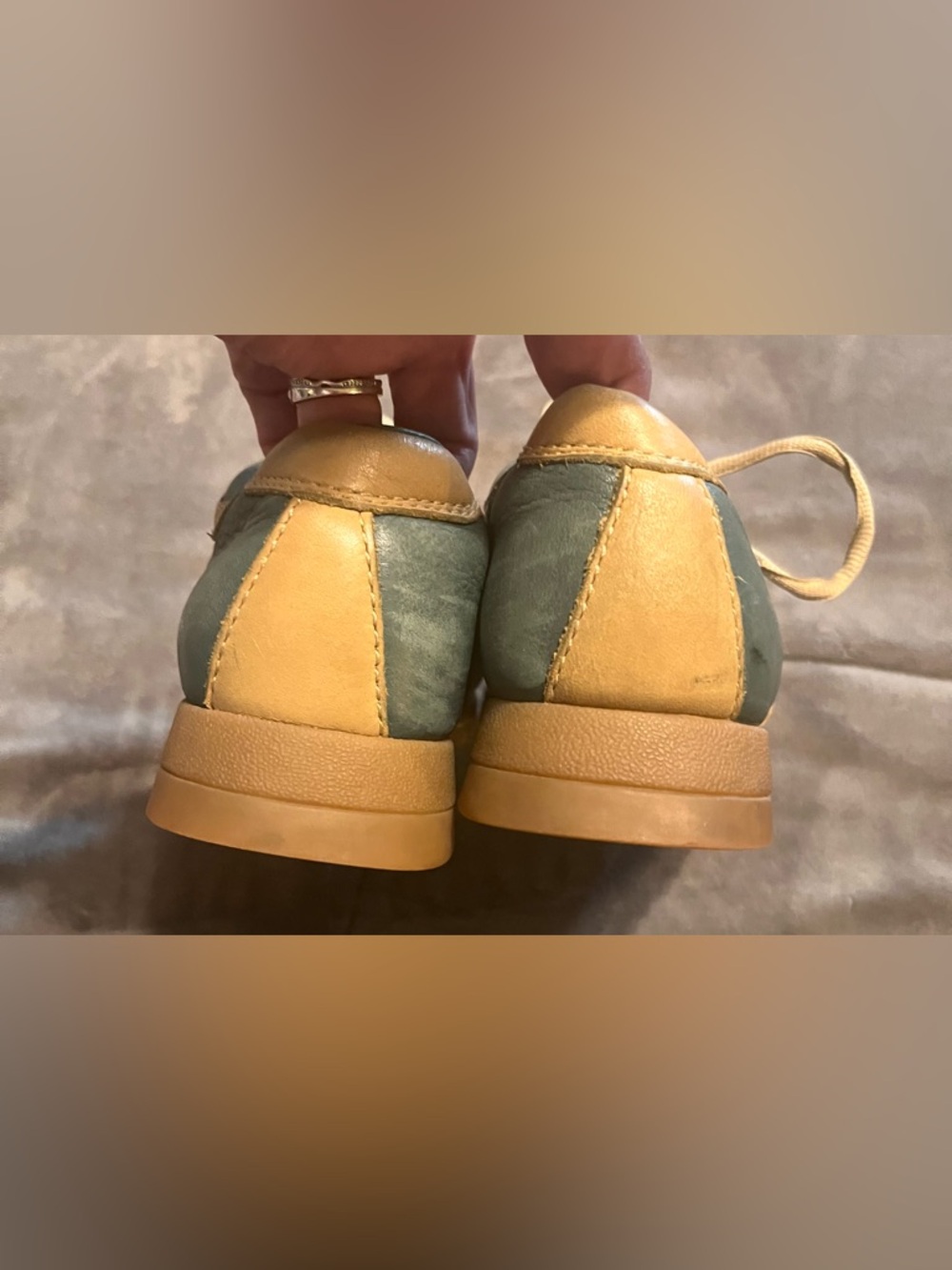 Born Green Leather Sneaker with Tan Trim - Picture 6 of 8
